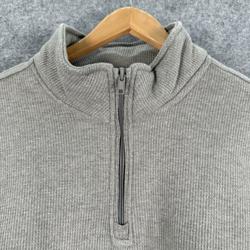 Stanley Sweatshirt Mens M Gray Sherpa Lined Quarter Zip Pullover Outdoors Casual - Picture 14 of 14
